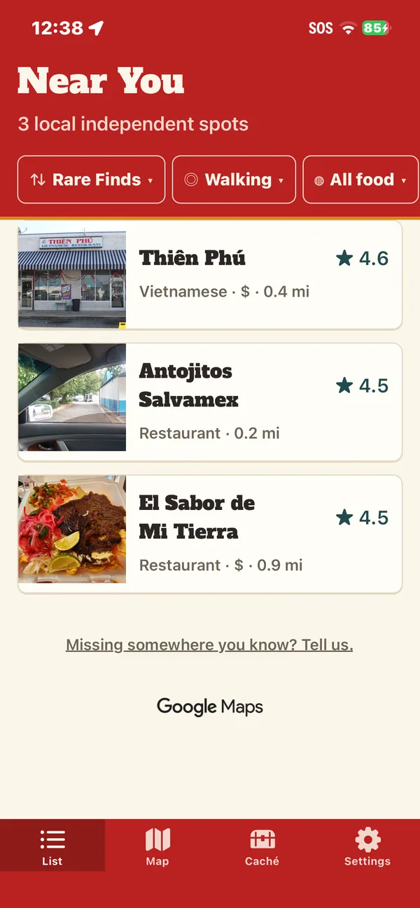 Rare Finds, highly rated restaurants almost nobody has reviewed